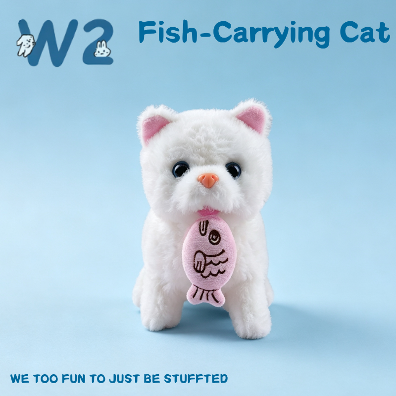 W2TOY Electric Plush Toy - Fish Carrying Cat（1pcs）
