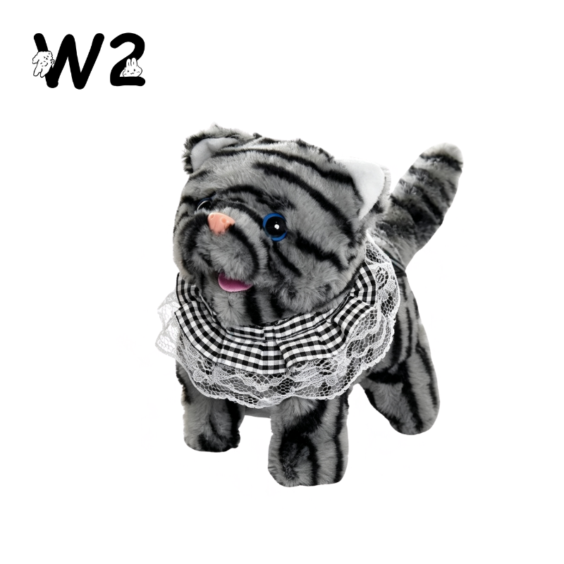 W2TOY Electric Plush Toy - Plaid Scarf Cat（1pcs）