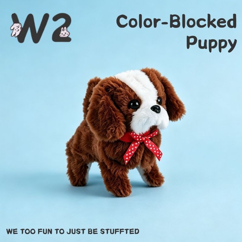 W2TOY Electric Plush Toy - Color-Blocked Puppy（1pcs）