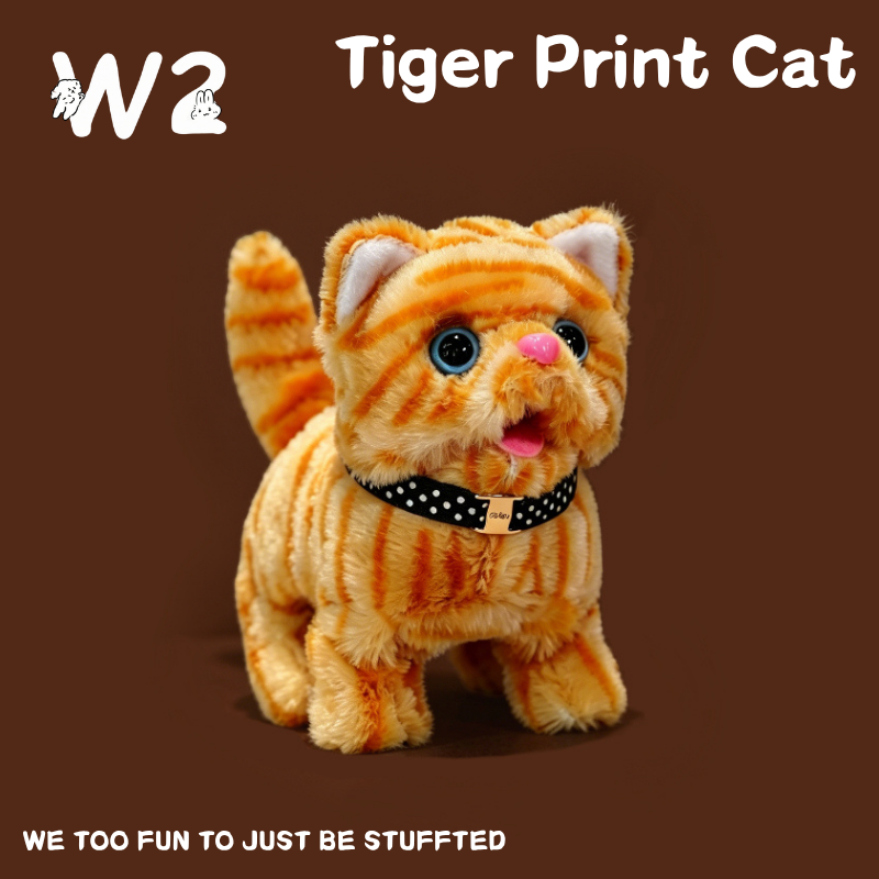 W2TOY Electric Plush Toy -Tiger Print Cat（1pcs）