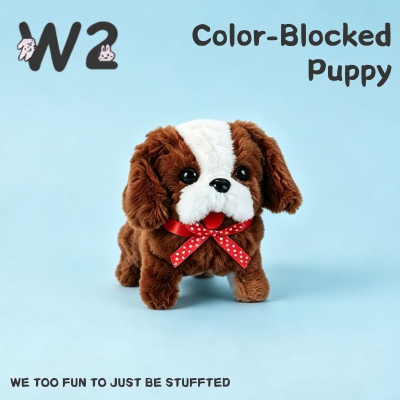 W2TOY Electric Plush Toy - Color-Blocked Puppy（1pcs）