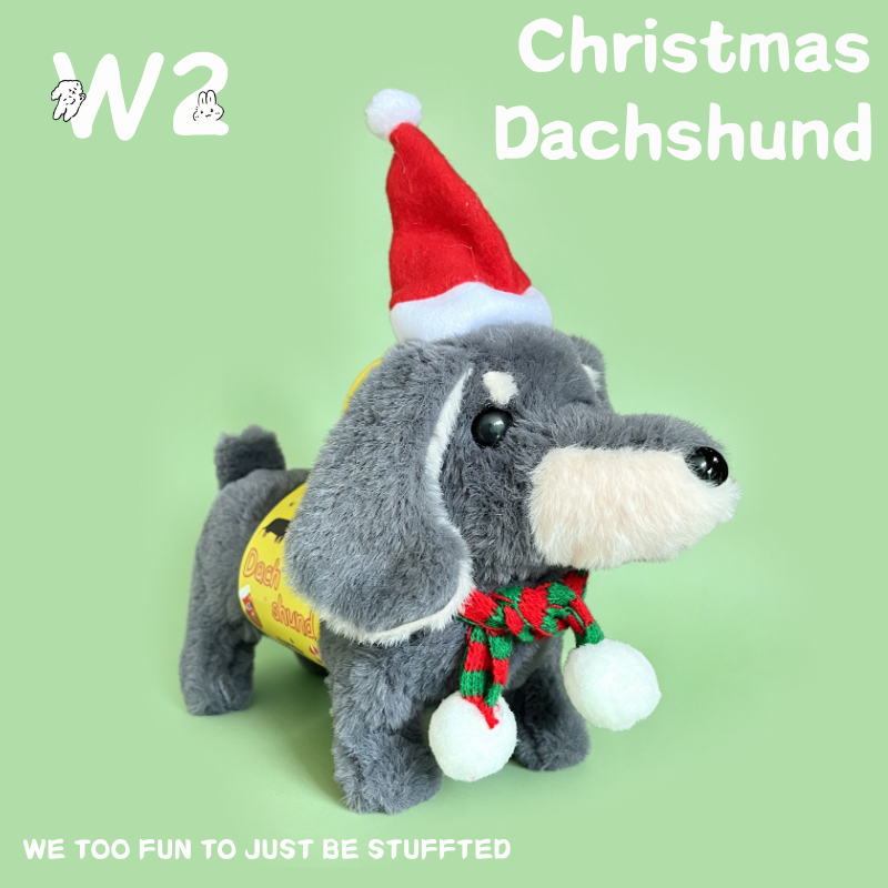 W2TOY Electric Plush Toy -Christmas Dachshund（1pcs）