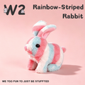 W2TOY Electric Plush Toy - Rainbow-Striped Rabbit (1 pcs）