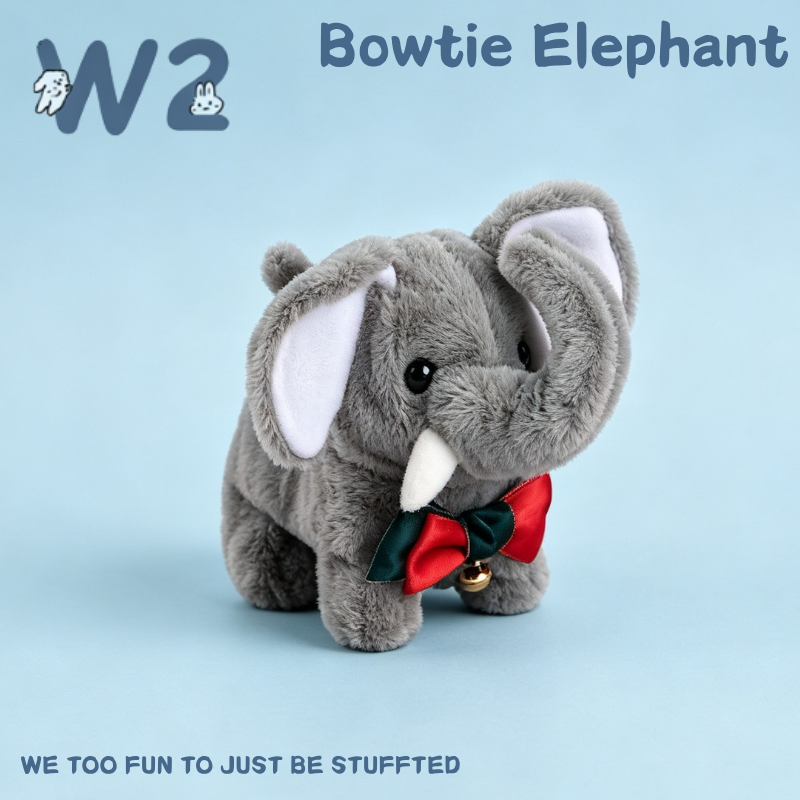 W2TOY Electric Plush Toy -Bowtie Elephant（1pcs）