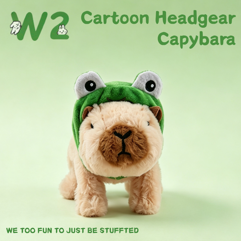 W2TOY Electric Plush Toy - Cartoon Headgear Capybara（1pcs）