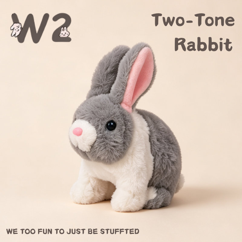W2TOY Electric Plush Toy -Two-Tone Rabbit（1pcs）