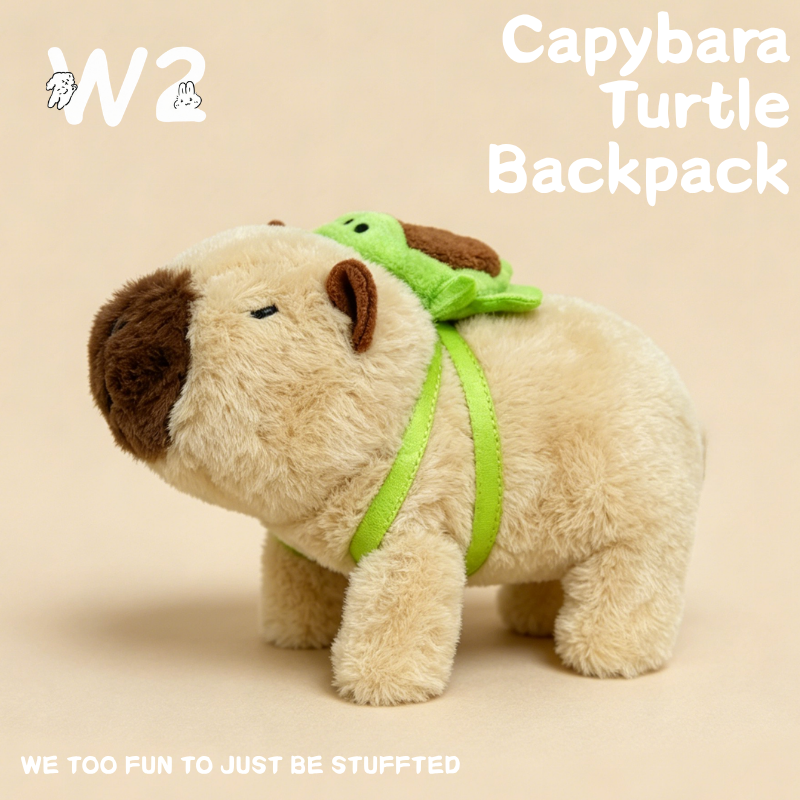 W2TOY Electric Plush Toy - Capybara Turtle Backpack（1pcs）