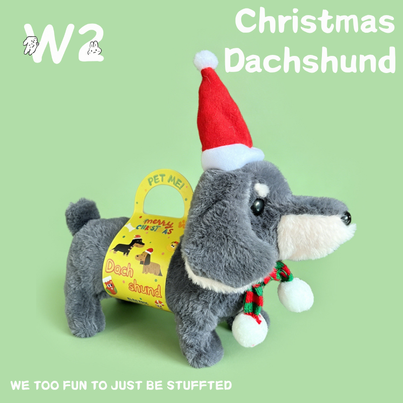W2TOY Electric Plush Toy -Christmas Dachshund（1pcs）