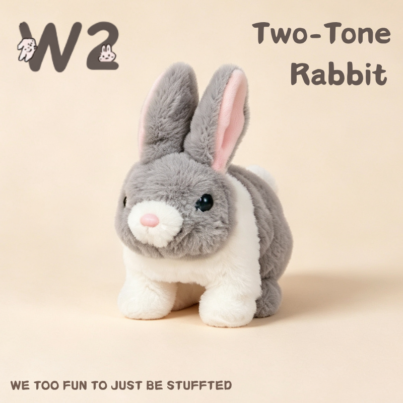 W2TOY Electric Plush Toy -Two-Tone Rabbit（1pcs）
