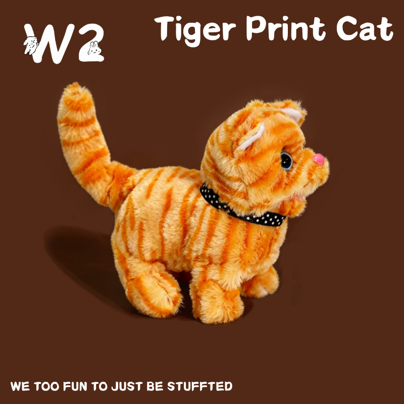 W2TOY Electric Plush Toy -Tiger Print Cat（1pcs）