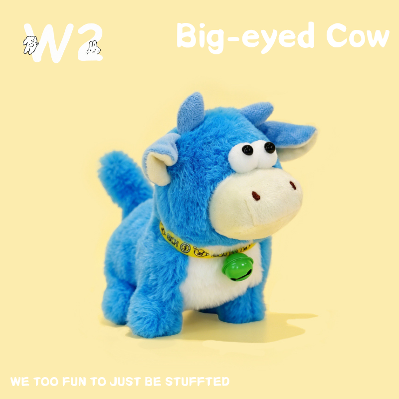 W2TOY Electric Plush Toy -Big eyed Cow（1pcs）