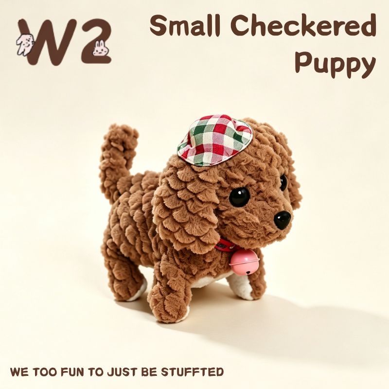 W2TOY Electric Plush Toy - Small Checkered Puppy（1pcs）
