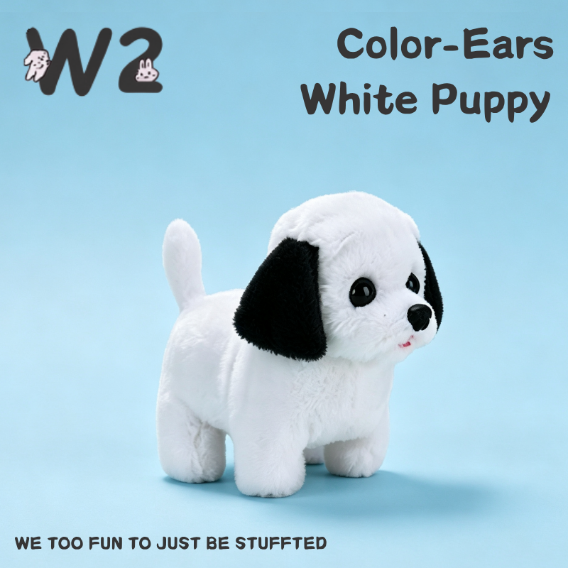 W2TOY Electric Plush Toy - Color Ears White Puppy（1pcs）
