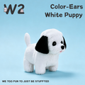 W2TOY Electric Plush Toy - Color Ears White Puppy（1pcs）