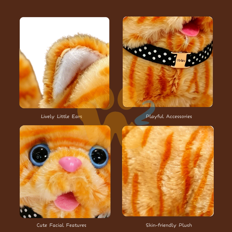 W2TOY Electric Plush Toy -Tiger Print Cat（1pcs）