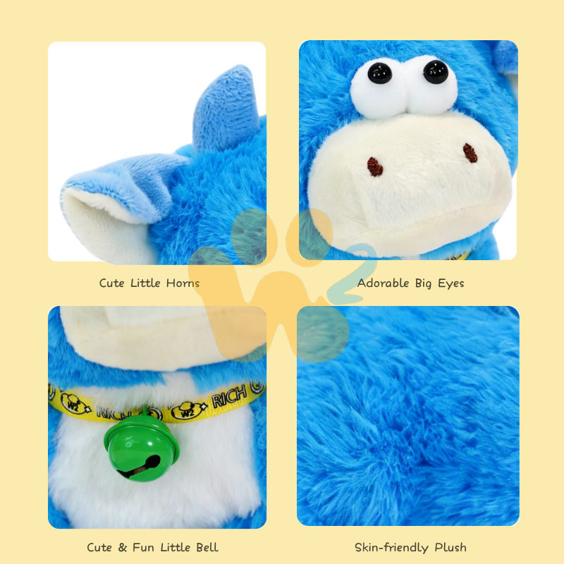 W2TOY Electric Plush Toy -Big eyed Cow（1pcs）