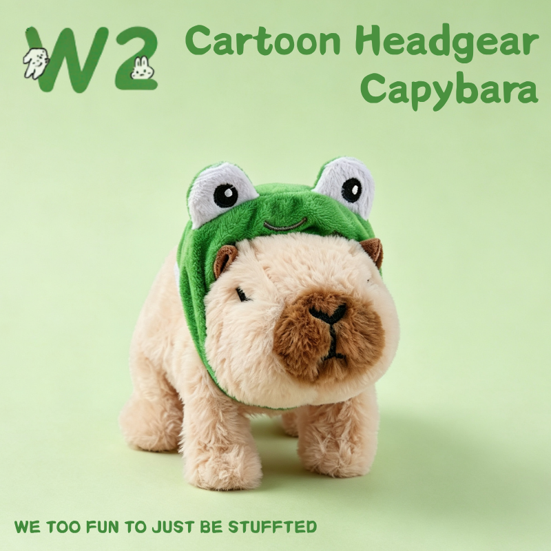 W2TOY Electric Plush Toy - Cartoon Headgear Capybara（1pcs）