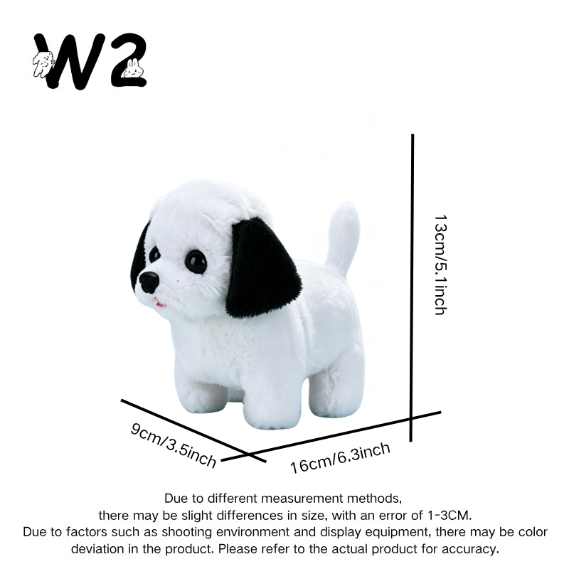 W2TOY Electric Plush Toy - Color Ears White Puppy（1pcs）