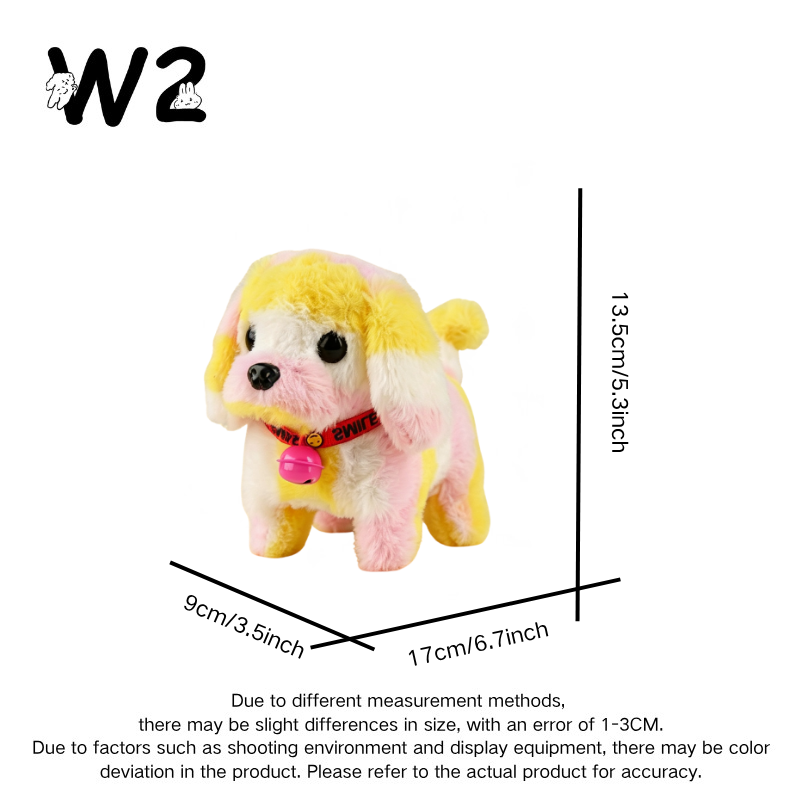 W2TOY Electric Plush Toy - Rainbow Stripped Puppy（1pcs）
