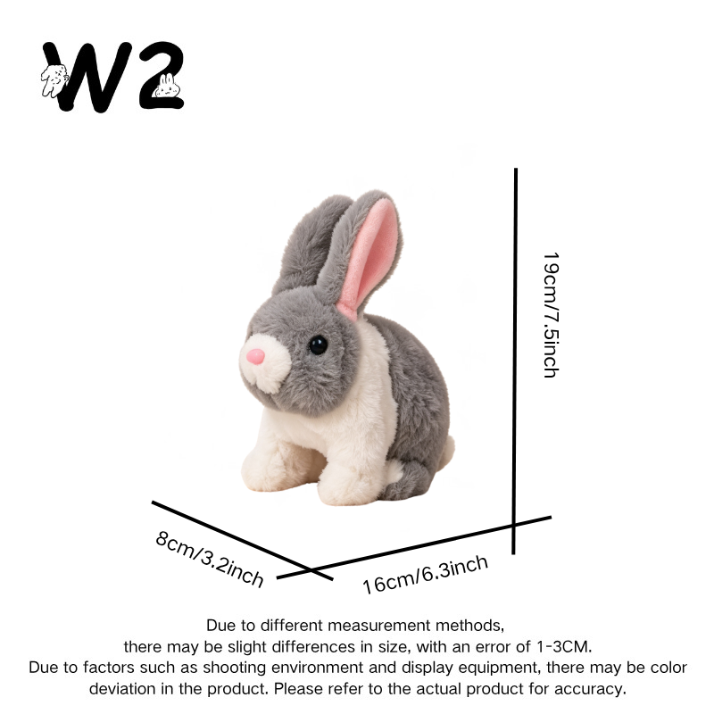 W2TOY Electric Plush Toy -Two-Tone Rabbit（1pcs）