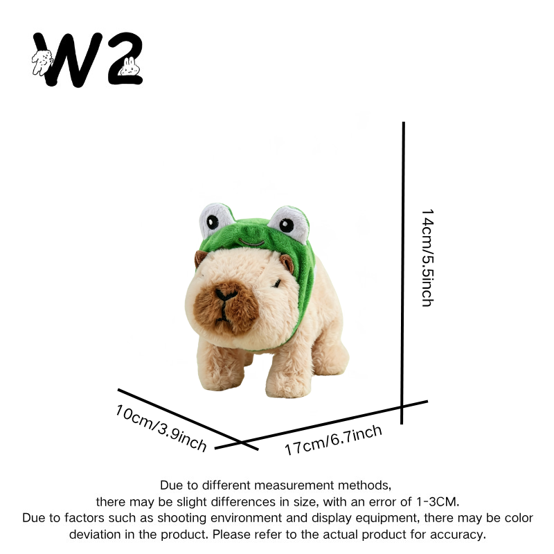 W2TOY Electric Plush Toy - Cartoon Headgear Capybara（1pcs）