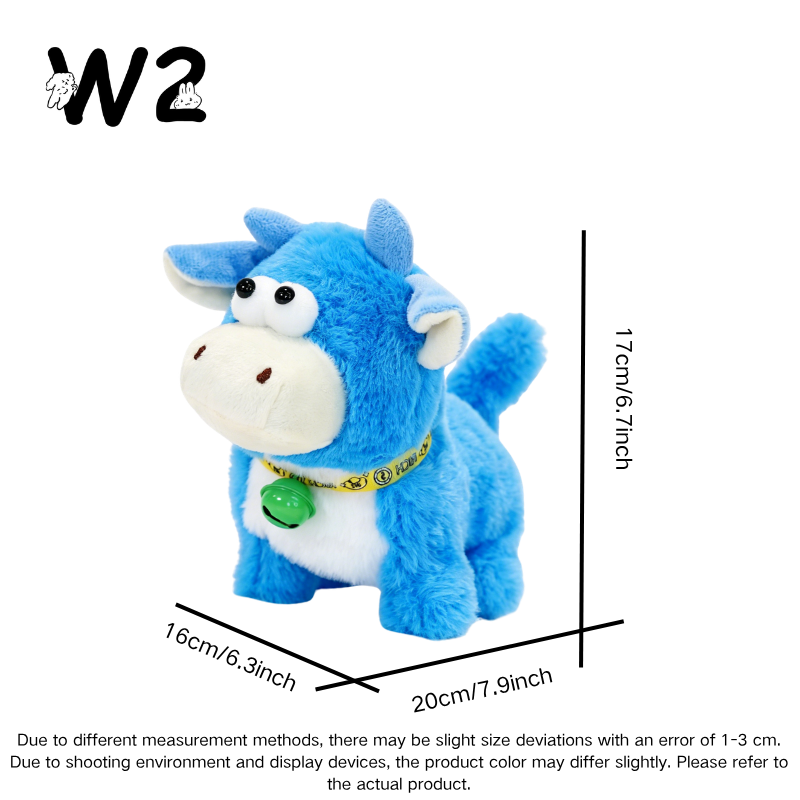 W2TOY Electric Plush Toy -Big eyed Cow（1pcs）