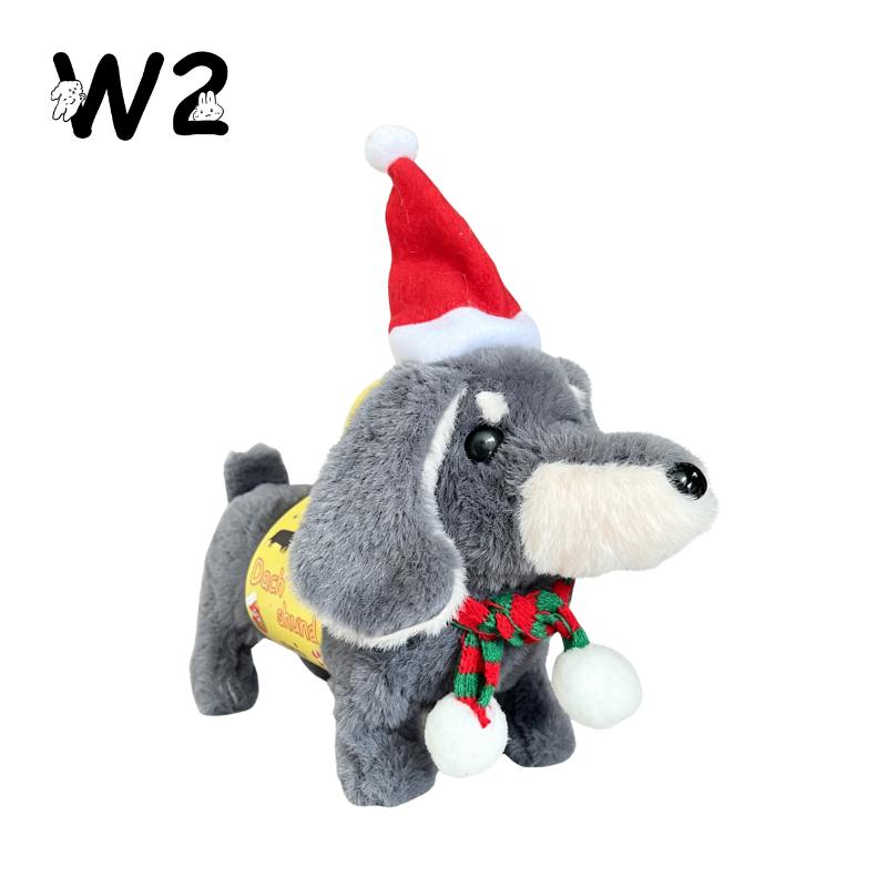 W2TOY Electric Plush Toy -Christmas Dachshund（1pcs）