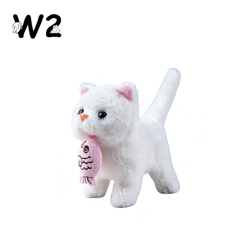 W2TOY Electric Plush Toy - Fish Carrying Cat（1pcs）