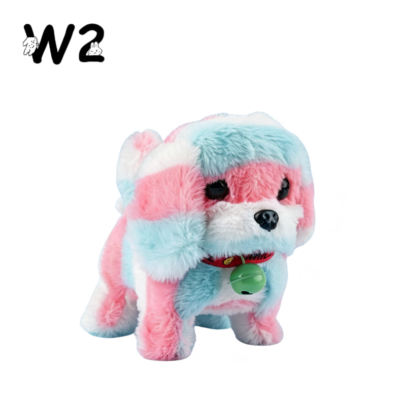 W2TOY Electric Plush Toy - Rainbow Stripped Puppy（1pcs）