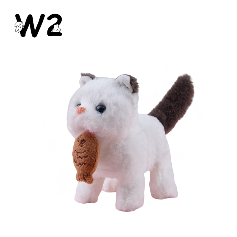 W2TOY Electric Plush Toy - Fish Carrying Cat（1pcs）