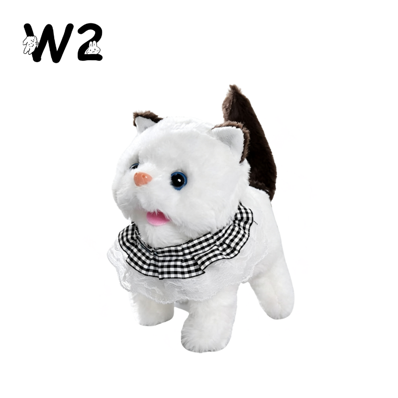 W2TOY Electric Plush Toy - Plaid Scarf Cat（1pcs）