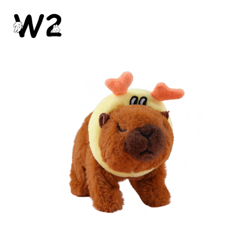 W2TOY Electric Plush Toy - Cartoon Headgear Capybara（1pcs）