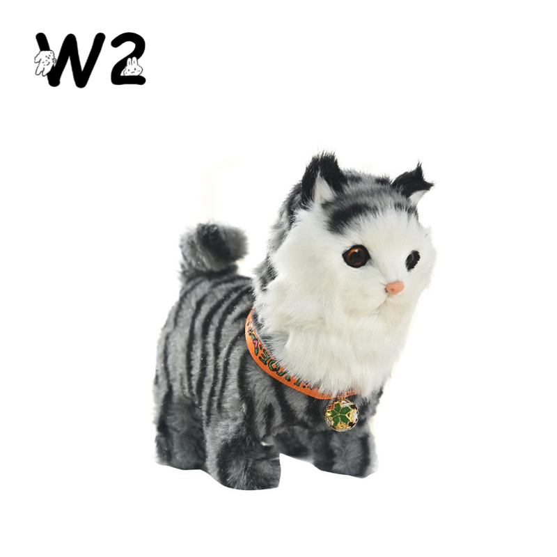 W2TOY Electric Plush Toy - Realistic Lucky Cat（1pcs）