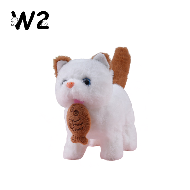 W2TOY Electric Plush Toy - Fish Carrying Cat（1pcs）