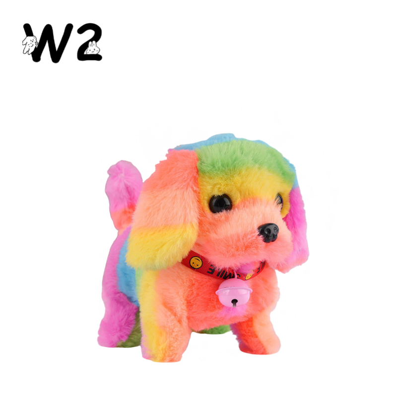 W2TOY Electric Plush Toy - Rainbow Stripped Puppy（1pcs）