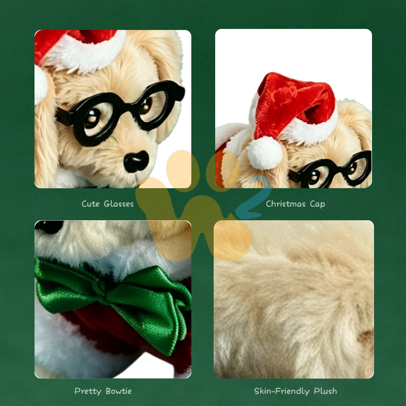 W2TOY Electric Plush Toy -Christmas Puppy（1pcs）