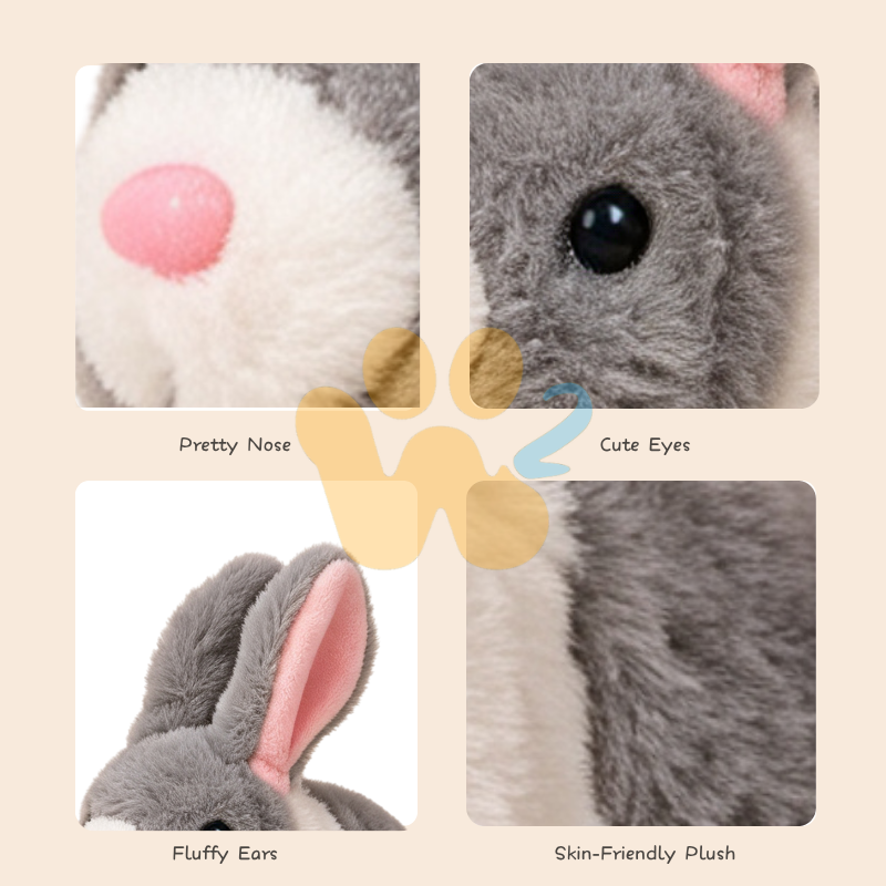 W2TOY Electric Plush Toy -Two-Tone Rabbit（1pcs）