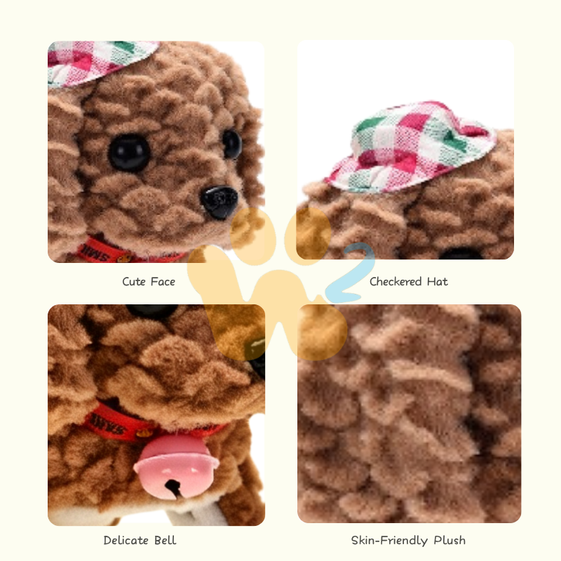 W2TOY Electric Plush Toy - Small Checkered Puppy（1pcs）